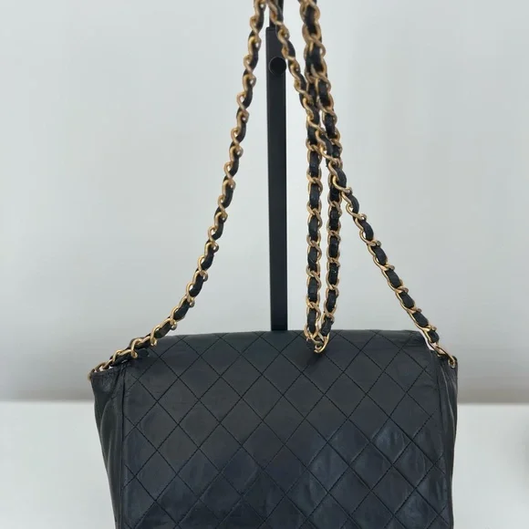 Chanel Vintage Quilted Lambskin 24k Gold Hardware Crossbody Bag